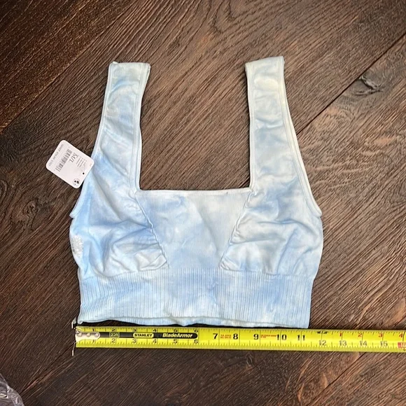 17. Free People Movement Good Karma Tie-Dye Bra - Aurora Blue - Picture 11 of 11